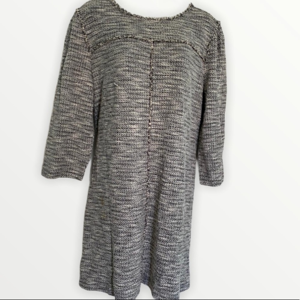 NWT Loft Plus Tweed Lined Gray Dress